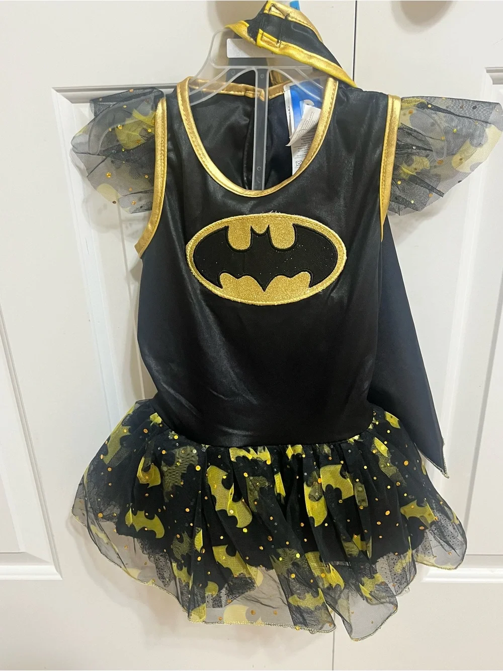 DC Superhero Girls Batgirl Black and Gold Kids Costume Dress- S
